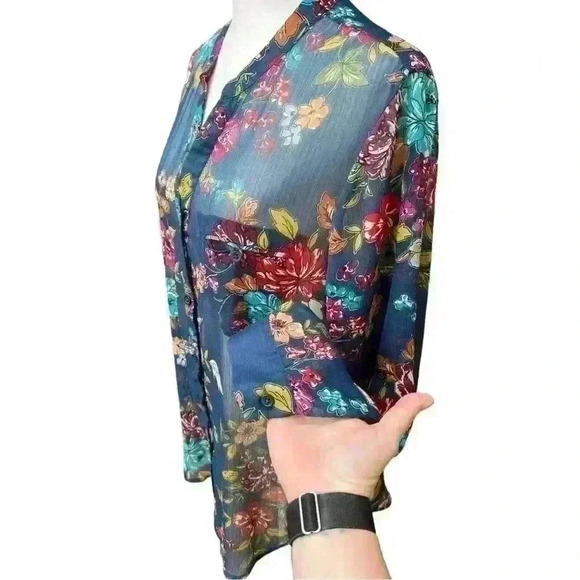 KUT from the Kloth blue floral blouse (approx. size M see measurements) - Picture 3 of 6